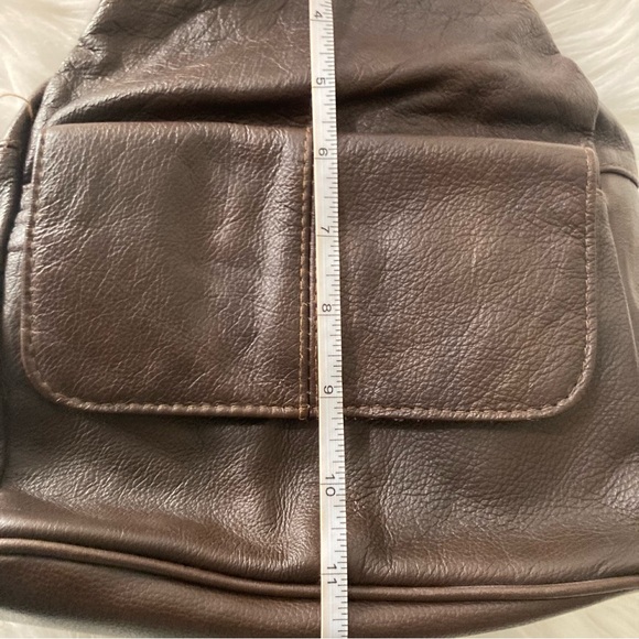 100% Leather Sling BOHO Travel/Every Day Backpack Brown - Picture 11 of 14